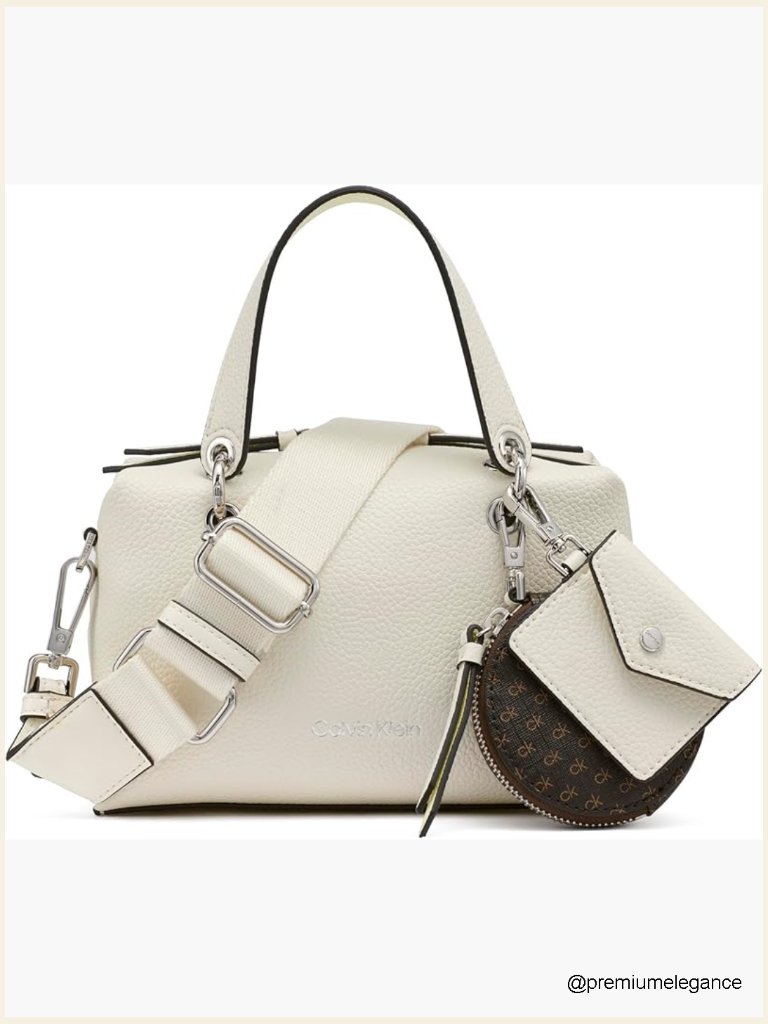 Vegan Leather Mini Satchel Crossbody With 2 Interior Pockets